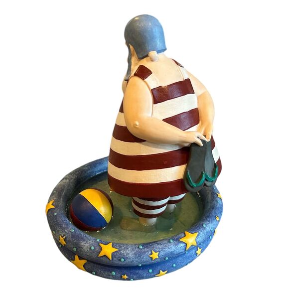 DEMDACO Bennington Christmas Summer Santa Figurine Wading In Pool - Picture 5 of 7